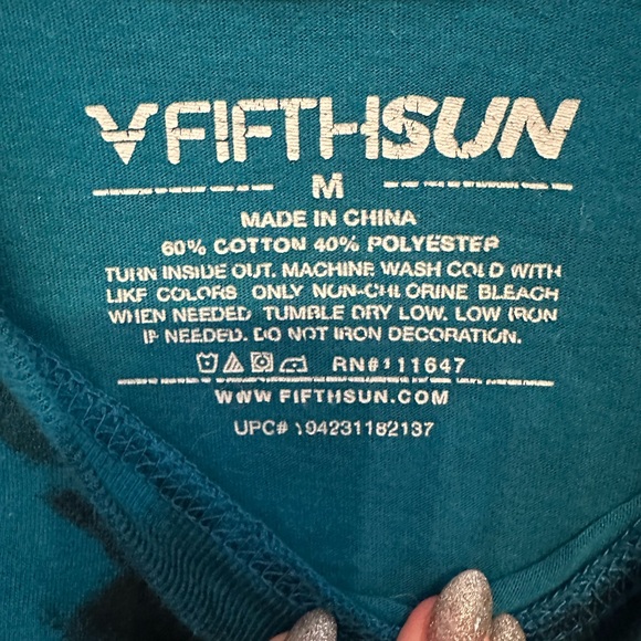 Fifth Sun Women’s Long Sleeve NASA Shirt - Blue and Black Tie-Dye Size Medium - Picture 4 of 6